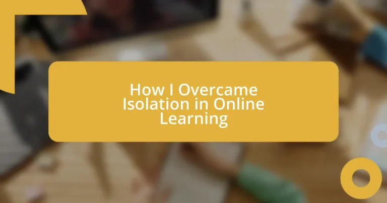 How I Overcame Isolation in Online Learning