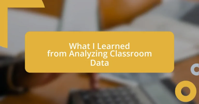 What I Learned from Analyzing Classroom Data